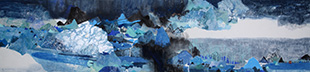 沈子尧-《月下海子》，234-53.5cm，纸本水墨、综合材料，2016年.jpg